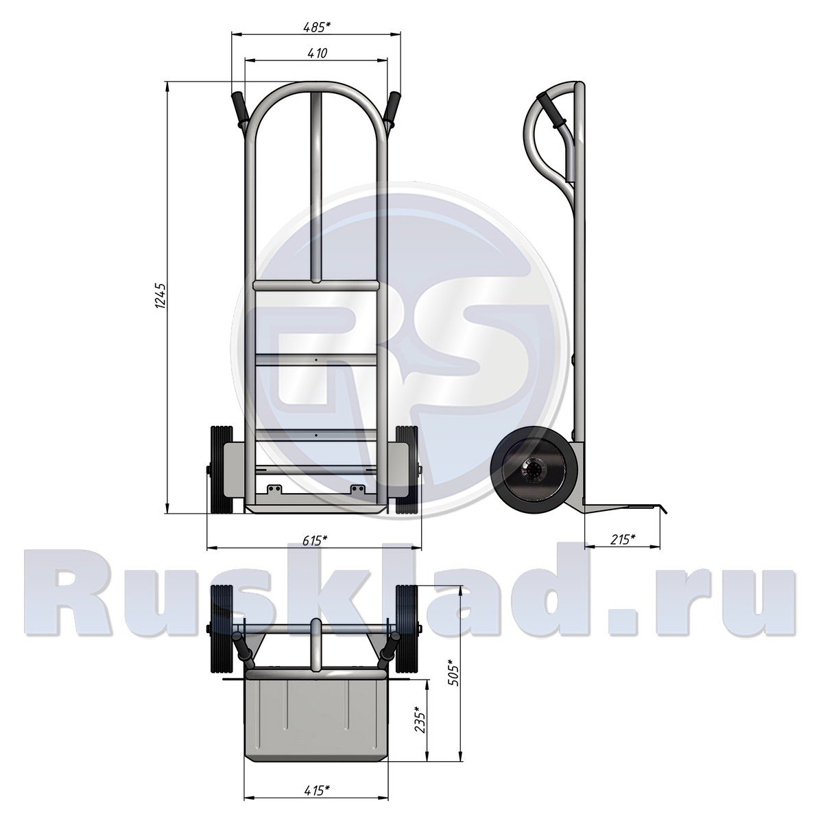 Тележка грузовая двухколесная КГ 250. (г/п 250 кг) 618х1235х550 Тележка грузовая двухколесная КГ 250. (г/п 250 кг) 618х1235х550